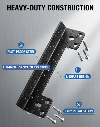 Heavy Duty Door Latch Guard-11" Stainless Steel Door Security Plate(Black) - size: 11“