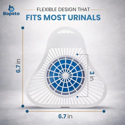 PREMIUM Urinal Screen Deodorizer-12 Pack, LONG-LASTING (Up to 30 DAYS/3000 FLUSHES), ANTI SPLASH & ODOR CONTROL, Urinal Cakes for Men Bathroom, Ocean Breeze Scent, with Gloves & Tongs