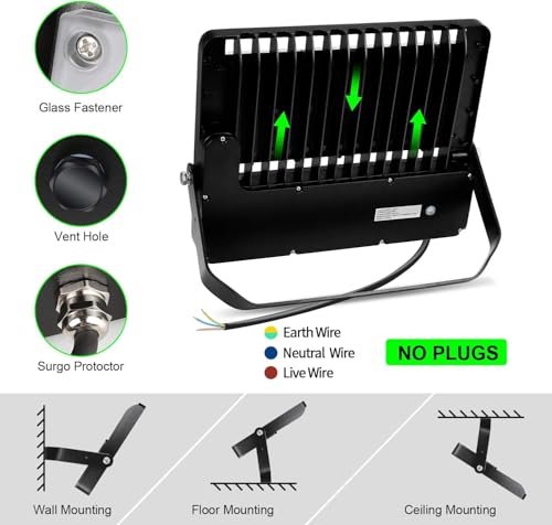 ledmo 240W Outdoor LED Flood Light, 36000 Lumens Large Area Lighting - size: Standard/240