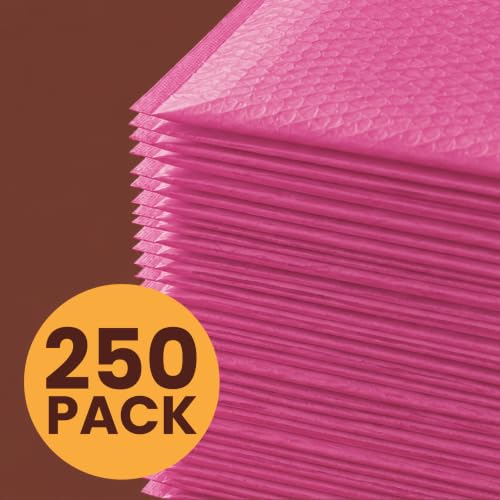 The Boxery Poly Bubble Mailers, Self-Seal (Pink, 6'' x 10'' - (250PC)) - color: Pink, size: 6'' x 10'' - (250PC)