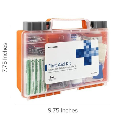 McKesson First Aid Kit, 260 Pieces, OSHA Compliant 50 Person Kit - size: (1 ct)