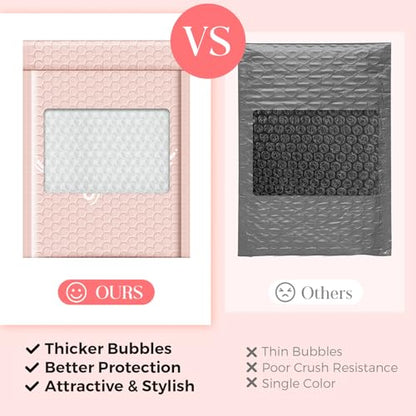 METRONIC Bubble Mailers 6x10 Inch 600 Pack Thank You Pink Padded Mailers - color: Thank you, size: 6x10" 600PC