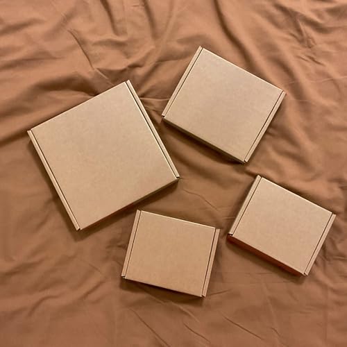 8x4x1 inch Small Shipping Boxes 50 Pack, Brown Corrugated Cardboard Mailers - size: 8x4x1 inch