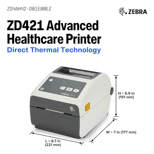 Zebra ZD421-HC Thermal Label Printer | 4x6 | No Ink Required - color: Healthcare Approved