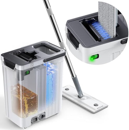 Mop and Bucket Set | Auto-Spray Cleaning | Dirty Water Separation
