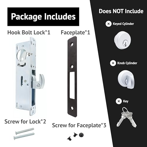elox Storefront Narrow Stile Mortise Door Lock Hookbolt, 1/-1/8" Backset, w/Bronze Duronodic Finish faceplate - color: DU