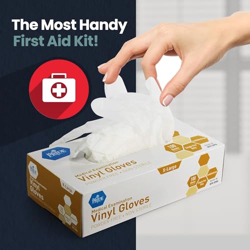 MED PRIDE Vinyl Exam Medical Gloves,Powder & Latex-Free,X-Large,100-Count - size: X-Large (Pack of 100)