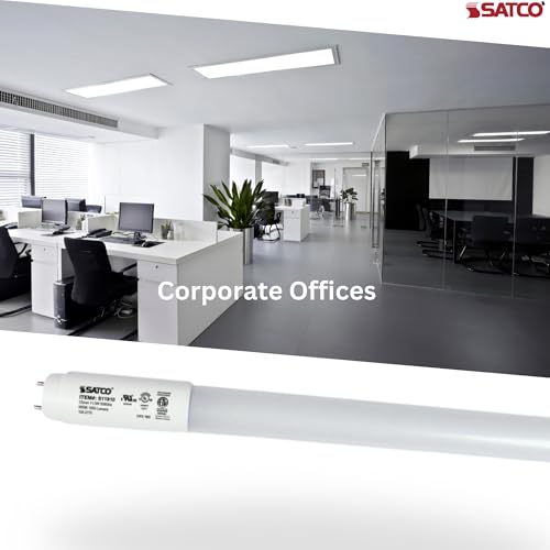 Satco S11914 18.5 Watt, T8 LED; 3000K; Medium Bi Pin Base; 50000 Average Rated Hours; 120-277 Volts; Type B; Ballast Bypass; Double Ended Wiring, 25-Bulbs