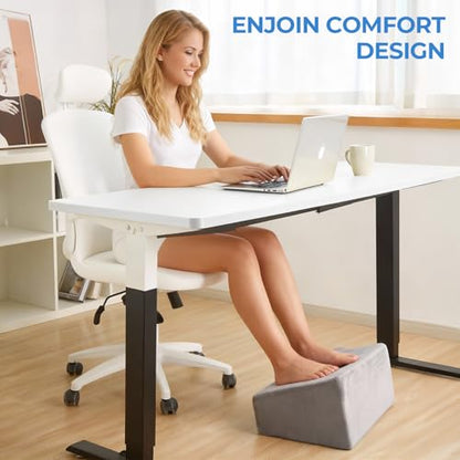 3-Level Adjustable Foot Rest for Under Desk at Work, Grey, 17x11.2x17 Inch - color: Gray