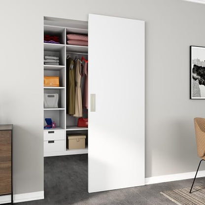 JUBEST 30"x84" Flush Concealed Barn Door with Soft Close Hardware Kit - size: 30"x84"
