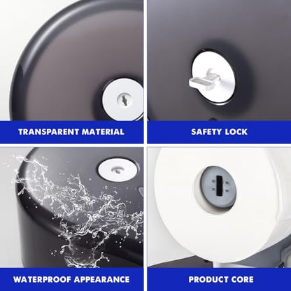 Kordory Wall Mount Toilet Paper Holder, 9" Jumbo Toilet Paper Roll Holder - color: Black