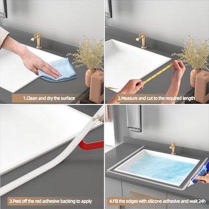 39” Black Shower Threshold Water Dam Stopper for Dry Wet Separation - color: Black, size: 39inch