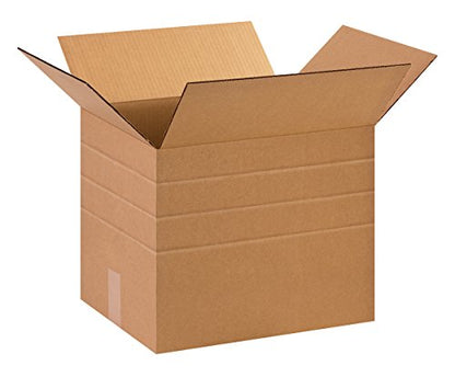 Box USA Mult-Depth Shipping Boxes 15"L x 12"W x 12"H 25-Pack - Corrugated Cardboard Box for Moving, Mailing, Packing, Packaging and Storage