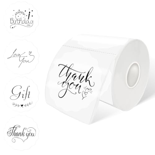 3 Inch Round Thermal Labels,Clear Flower Thermal Sticker Labels for Small Business, Logo Design, Baking,200 Sheets/1 Roll(Transparent) - color: Transparent, size: 3 inch