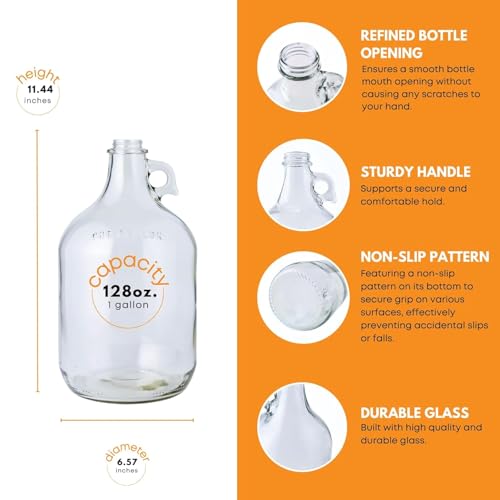 Glass Laundry Detergent Dispenser 4-Pack with Pumps | 1 Gallon Glass Jug - size: 1 Gallon - 4 Pack