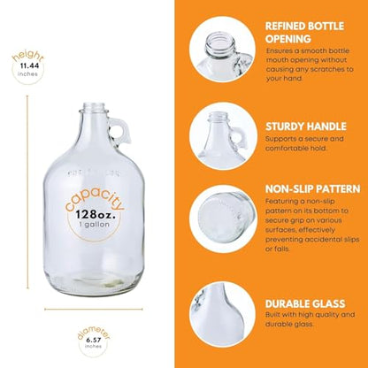 Glass Laundry Detergent Dispenser 4-Pack with Pumps | 1 Gallon Glass Jug - size: 1 Gallon - 4 Pack