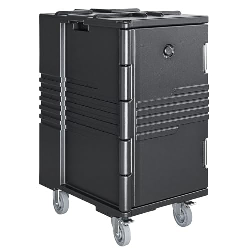 VEVOR Insulated Food Pan Carrier, 127 Qt Non-Electrical Food Warmer, with Swivel Wheel & 304 Stainless Steel Latch, LLDPE Stackable Hot Box, for Various Pan Sizes(NOT Included), Fit Catering BBQ Event - size: 25.6 x 17.7 x 30.5 in
