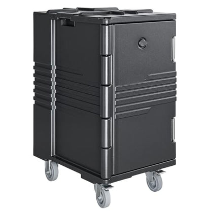 VEVOR Insulated Food Pan Carrier, 127 Qt Non-Electrical Food Warmer, with Swivel Wheel & 304 Stainless Steel Latch, LLDPE Stackable Hot Box, for Various Pan Sizes(NOT Included), Fit Catering BBQ Event - size: 25.6 x 17.7 x 30.5 in