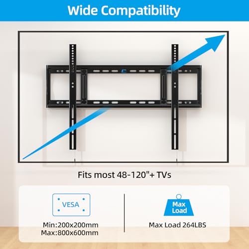 HOME VISION Heavy Duty Fixed TV Wall Mount for 48-120 Inch Flat Screen - size: 8801/ 48-120"