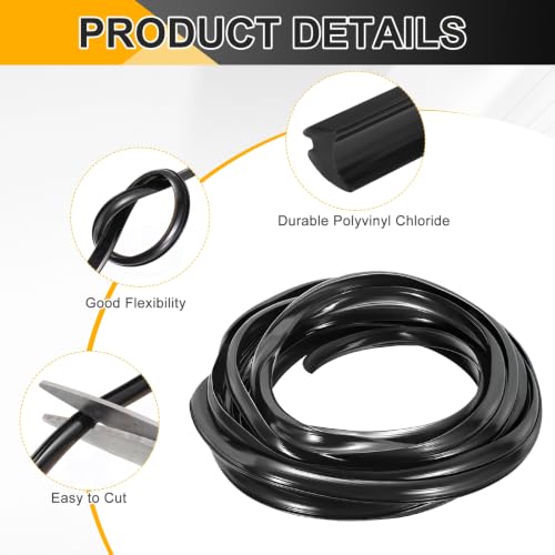 PATIKIL 2Pcs Weather Stripping Door Seal 3/16" Slot, 16.4Ft, Black, PVC - color: Black, size: 3/16" Slot, 16.4Ft