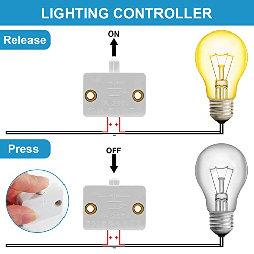 2Pcs Cabinet Light Switch, White - color: White 2PCS