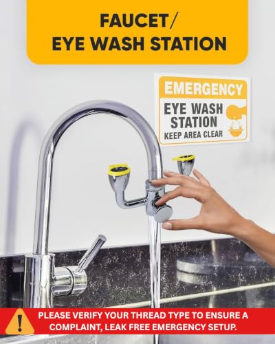 Eye Wash Kit, Push Style Eye Wash Units - 1 Pack - Yellow - color: Yellow, size: Pack of 1