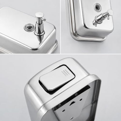 modunful Stainless Steel Hand Soap Dispenser – 27oz Wall Mounted - size: Vertical 27oz