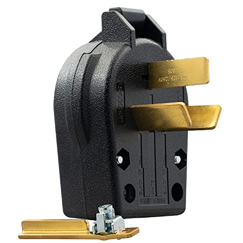ELEGRP NEMA 10-30P & NEMA 10-50P Angle Plug, 4 Prong Electric Dryer/Range Oven Stove Plug, Straight Blade Heavy Duty, 30A 50A 125/250V, Industrial Grade, Non-Grounding, 3 Pole 3 Wire, UL Listed - style: NEMA 10-30P & 10-50P Plug