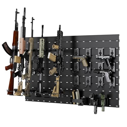 Wall Rack System - Aluminium Heavy-Duty Tactical Storage - color: Black(Full), size: Full