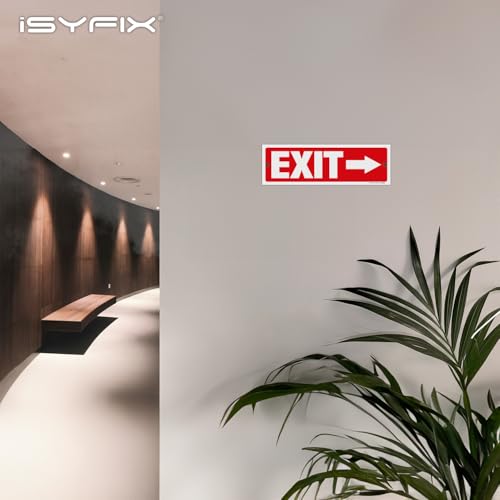 iSYFIX Exit Signs, 12 Pack, 12x4 Inch Directional Arrow Signs - color: Plastic Right, size: 12 Pk 12x4