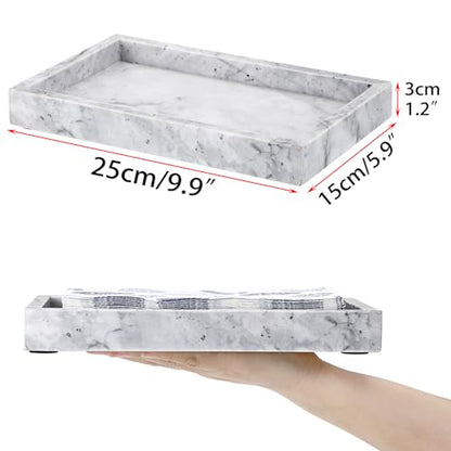 Sumnacon Bathroom Napkin Holder Countertop Stylish Napkin Holders for Paper Napkins Hand Towels Bathrooms Guest Towel Holder Marble Flat Napkin Holder for Vanity Back of Toilet Dining Table Kitchen