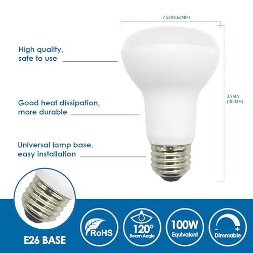 Jolux 10 Pack BR20 LED Bulb, 2700K Dimmable,1470 Lumens, 13.5W=100W - color: Soft White (2700k)