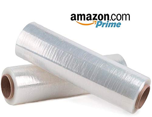 APQ 4 Rolls of Blown Hand Stretch Film 15" x 1500'. Clear Hand Stretch Wrap, 80 Gauge. Tear Resistant Residue Free Film for Moving, Shipping, Wrapping. Industrial Grade Pallet Shrink Wrap Film. - size: 15" x 1500'