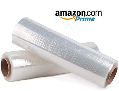 APQ 4 Rolls of Blown Hand Stretch Film 15" x 1500'. Clear Hand Stretch Wrap, 80 Gauge. Tear Resistant Residue Free Film for Moving, Shipping, Wrapping. Industrial Grade Pallet Shrink Wrap Film. - size: 15" x 1500'