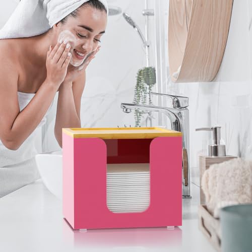 VITVITI Disposable Face Towel Holder for Clean Skin Club, Acrylic Box Pink - color: Pink