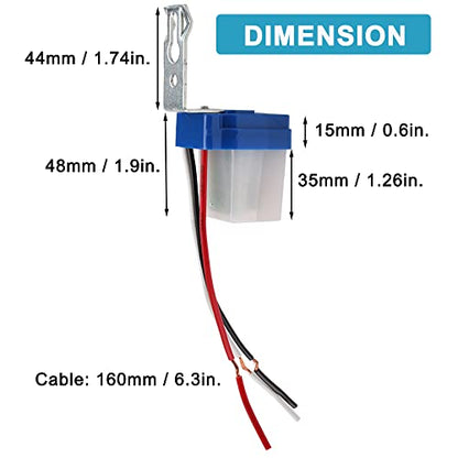 Auto On Off Photocell Night Light Switch Photoswitch Light Sensor Switch (1PC AC 110V 10A) - color: 1PC SQUARE, size: AC 110V