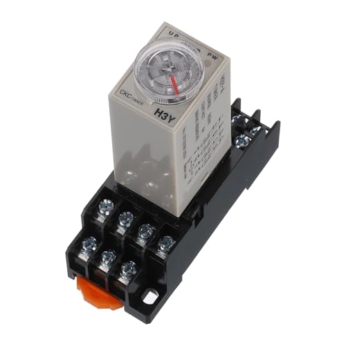MECCANIXITY DC24V Timer Relay, 4PDT Time Relay Timing Delay ON Time 14 Pin 0S-1S Knob Control, H3Y-4