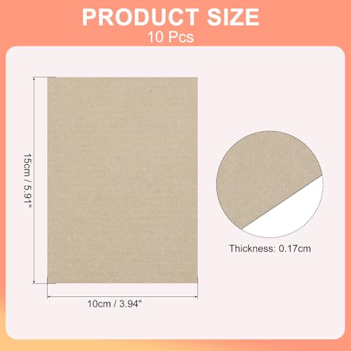 Rebower Corrugated Cardboard Paper Sheets, Corrugated Paper Cardboard Inserts [for Craft and DIY Projects] - 3.9x5.9 Inch/Brown/10 Pcs - color: Brown, size: 3.9x5.9 Inch