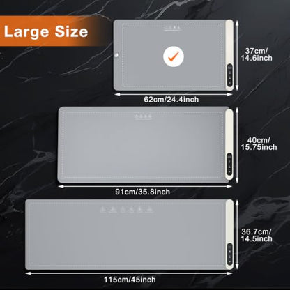 FYY Warming Mat for Food 24"x15", Rapid and Full Surface Heating Gray - color: Gray, size: X Large Size: 24"x15"