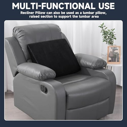 MABOZOO Wedge Recliner Leg Pillow, Foam Extra Large Foot Rest Cushion with Adjustable Straps, Recliner Footrest Extender Leg Elevation Pillow Wedge Pillow for Recliner, Bed, Sofa, Couch (Black) - color: Black