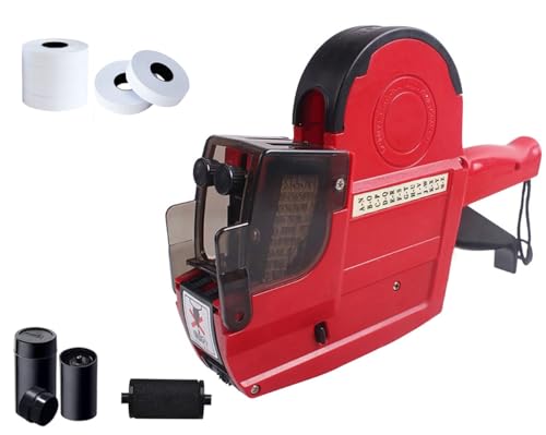2-Line 20 Digits Price Label Gun with Letters A-Z,Pricing Labeler with 5 Rolls/2800 Stickers 3 Inkers,Tag Maker Machine for Office Retail Shop Grocery Store Yard Sale