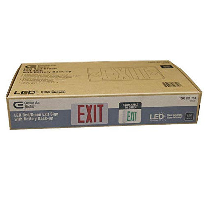 Commercial Electric 120-277-Volt with Ni-Cad 4.8-Volt White Integrated LED Exit Sign