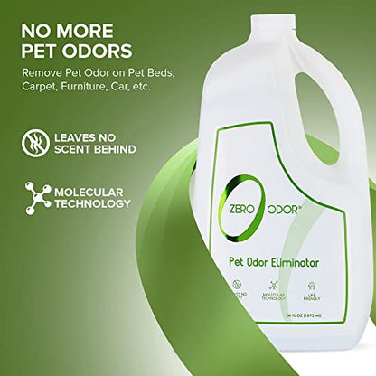 Zero Odor Pet Odor Eliminator Refill for Dog & Cat Urine, Carpet Deodorizer - size: 64 Fl Oz (Pack of 1)