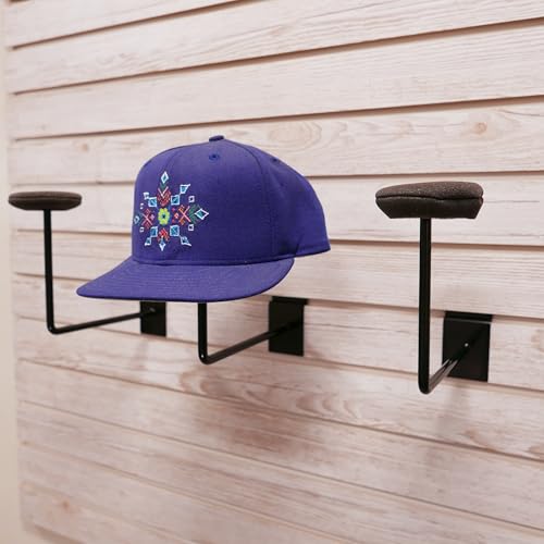 Slatwall Single Hat Display, Millinery Headwear Display Rack with Foam Pad - Black - 10 Pack - color: Black, size: 10 Pack