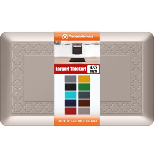 4/5 Inch Thicker Kitchen Mats Anti Fatigue Comfort Mat Standing Desk Rugs - color: Khaki, size: 28"L x 17"W x 0.8"Th