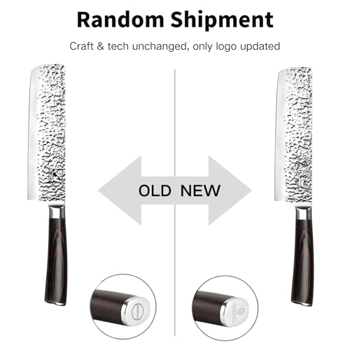 imarku Nakiri Knife 7 Inch,Razor Sharp Japanese Kitchen knife Chef Knife - color: Dark Brown/Coffee