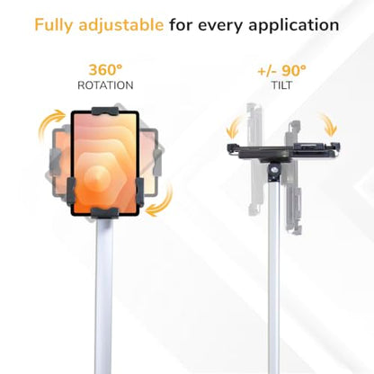 Mount-It! Anti-Theft Universal Tablet Floor Stand Kiosk, Retail POS, Silver - size: Floor - Stand