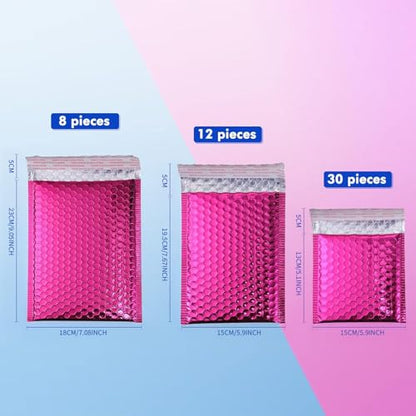 Outus 50 Pcs Bubble Mailers 3 Sizes, Bubble Shipping Envelopes, Rose Red - color: Rose Red