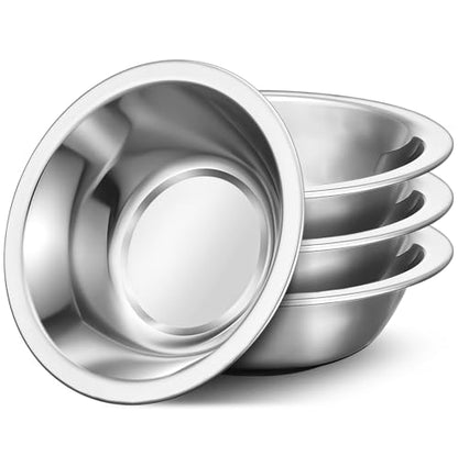 304(18/8) Stainless Steel Mixing Bowls for Kitchen, 4 Pack 7" 21.22 fl.oz Metal Mixing Bowls Set Stackable for Baking Serving Cooking Food Prep Storage Dishwasher Safe Lightweight - size: 7"