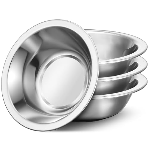 304(18/8) Stainless Steel Mixing Bowls for Kitchen, 4 Pack 7" 21.22 fl.oz Metal Mixing Bowls Set Stackable for Baking Serving Cooking Food Prep Storage Dishwasher Safe Lightweight - size: 7"
